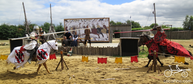 The Tiffauges medieval show, on the Vendee Vélo cycling route, near Le Puy du Fou