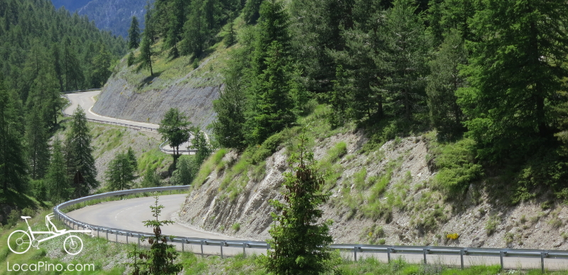 Landscape encountered when crossing the Alps on a Pino tandem bike